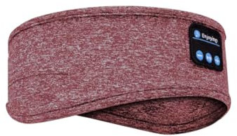 Wireless Bluetooth Sleeping Headband | Comfortable Sleep Headphones for Night Use, Soft Music & Meditation Headband with Built-in Speakers, Perfect for Side Sleepers, UK Compatible (Red)