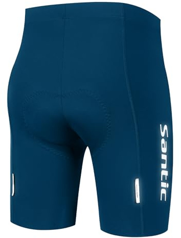 Santic Radlerhose Herren Gepolstert Fahrradhose Radhose Kurz mit Polster Hellblau XXL