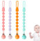 4 Pack Dummy Clip, Dummy Clips, Mam Dummy Clip, Pacifier Clips, Soother Clips - Assorted Colors (Orange, Cyan, Pink, Purple) for Babies, Secure and Stylish Pacifier Holders