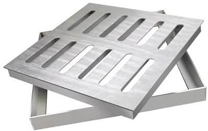 Générique Grilles de vidange en Acier Inoxydable 304 avec Cadre carré,Grilles d'égout,Couvercle d'égout,Épaisseur 2 mm (200x200x20mm)