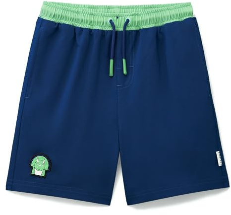 Roarsome Kids Swim Shorts | Quick Drying, Machine Washable | Soft Spandex Inner, No Netting | Stretch Pockets, Lightweight Feel | Made w/Recycled Material-Spike The Dinosaur - Ages 2-3