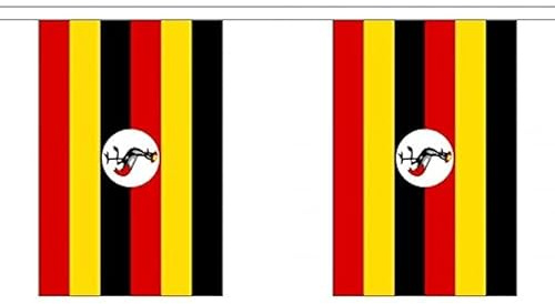 Wimpelkette mit Uganda-Flagge, 3 m, 10 Flaggen FlagSuperstore