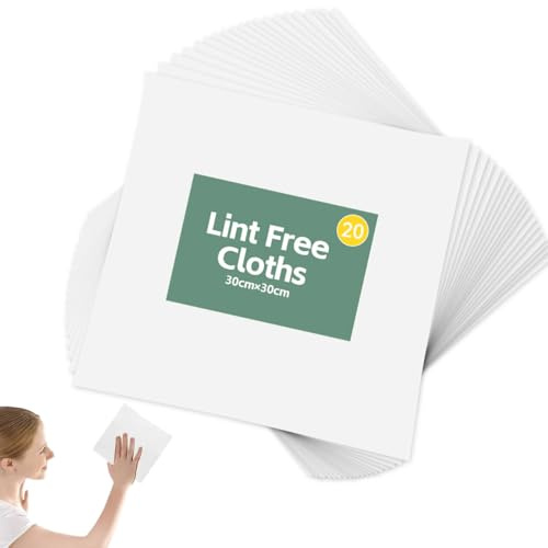 20Pcs Professional Lint Free Cloths for Wood Oiling & Waxing | 30x30cm Soft Cotton Polishing Cloths for Furniture, Cabinets & Floors - Reusable & Absorbent Finishing Wipes