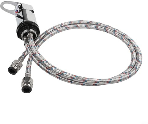 Yhenlovtt Rubinetto miscelatore doccia per camper, camper e per con code in acciaio inossidabile da 800 mm, rubinetto a leva singola in ottone cromato per sistemi di acqua pressurizzata, compatibile