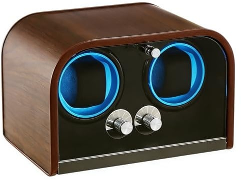 CISSIYOG Watch Winder Box for 2 Automatic Watches, Watch Winder | with Quiet Magnetic-Free Automatic Watch Winder with 5 Modes, LED Light, Open-Lid Auto-Stop und Vertical Winding