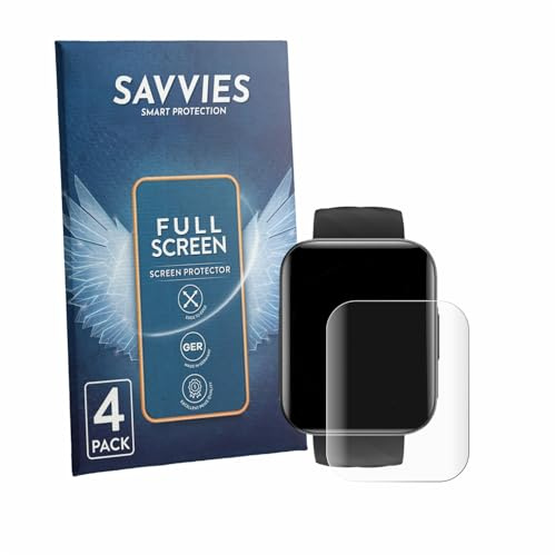 Savvies 4 Stück Full-Screen Schutzfolie für Dakofied D1B Full-Cover Displayschutz-Folie, 3D Curved, Transparent, Anti-Fingerabdruck