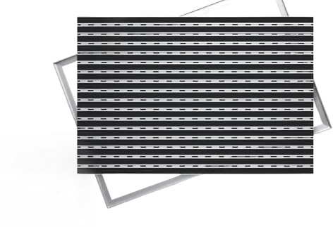 POLENTEX Aluminium Fußmatte für Türen mit Rahmen, 100x60 cm, Verstärkt 17 mm, Gummi-Einlage, Objektgeeignete Eingangsmatte für Innen & Außen, Witterungsbeständig, Schwarz