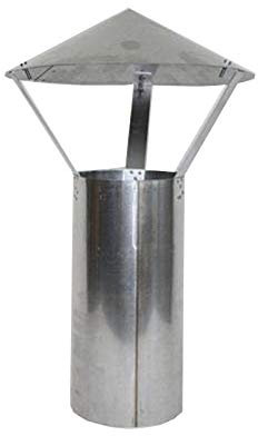 Rauchrohr, Ofenrohr Regenhut 110 ø feueraluminiert 0,6mm stark