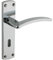 Toledo Door Handle Lever Lock on Backplate in Polished Chrome