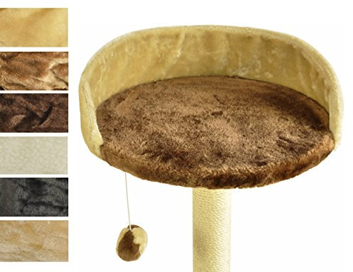nanook Plate Forme XXL Point de Vue pour Arbre à Chat Ø 46 cm - Bord 12 cm - avec Balle de Jeu - Marron-Clair-Beige