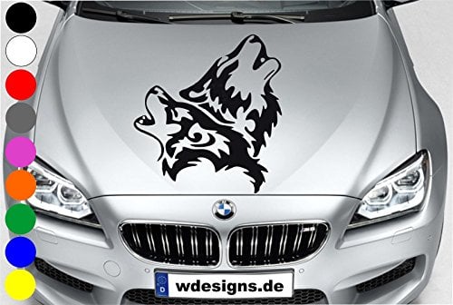 wDesigns Autoaufkleber Wolf WÖLFE Aufkleber Motorhaube Sticker Heckscheibe