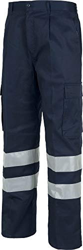 Work Team Pantalón con Cintura elástica, Multibolsillos y 2 Cintas Reflectantes. Hombre Marino 44