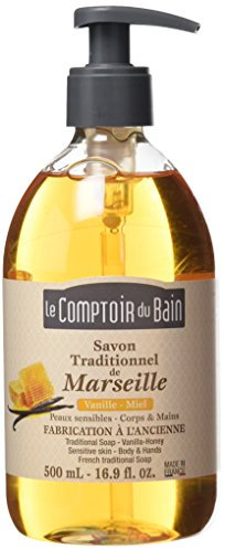 Le Comptoir du Bain Savon de Marseille Liquide Vanille Miel 500 ml - lot de 3