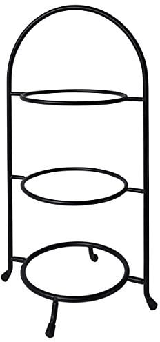 Contacto Telleretagere, schwarz für Teller 27-30 cm, 11'', dreistufig, Stahldraht, schwere Ausführung