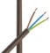 3m Zuleitung H03VV-F 3 x 0,75qmm Braun PVC isolierte Leitung 3G Leuchtenkabel Lampenkabel Kabel Anschlusskabel