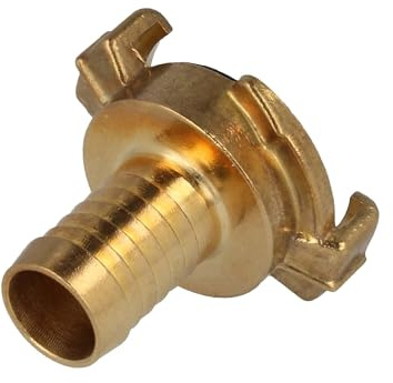 tecuro Schnellkupplung mit 1/2 Zoll (13 mm) Schlauchstutzen-Schlauchstück - Messing blank