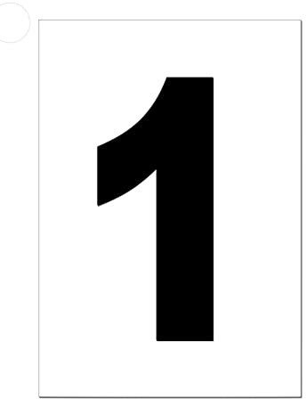 Set of 4 - Black Wheelie Bin Number 1 - Removable Self Adhesive Waterproof Durable Vinyl Stickers - Digitally Cut to the sticker Shape - size 170mm