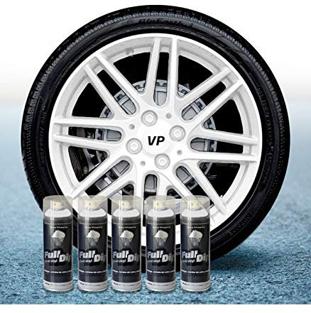 AutoFullCar Pack Llantas Vinilo LIQUIDO Full Dip Sprays Blanco Perla con Base Blanca