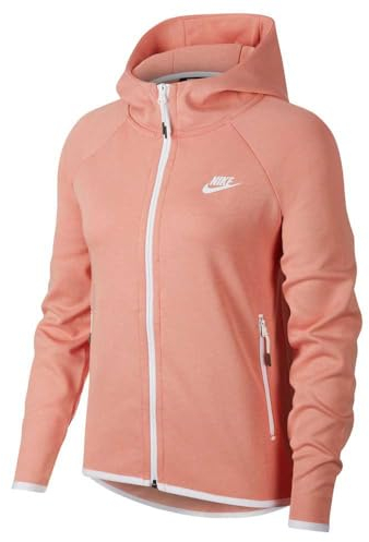 Nike Damen W NSW Tch FLC Cape Sweatshirt, rosa Quarz/Weiß/Weiß, XL