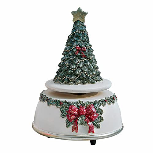 Loberon Spieluhr Rebets, spielt Jingle Bells, Glitzer-Finish, Vintage-Charme, Weihnachtsdekoration, Weihnachten, Polyresin, bunt