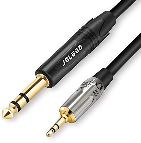 JOLGOO 3,5 mm TRS auf 1/4 TRS Stereo-Verbindungskabel, 6,35 mm 1/4 Stecker auf 3,5 mm 1/8 Stecker TRS Stereo-Audiokabel, 2 Meter