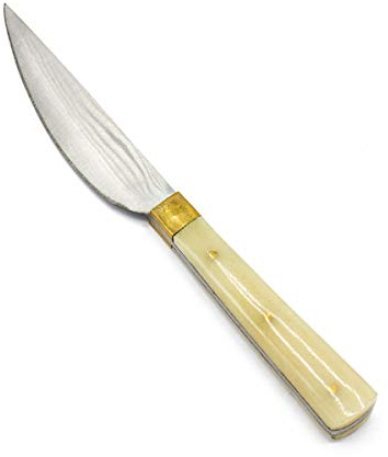 Vehi Mercatus Mittelalter Gebrauchs- und Essmesser aus Edelstahl 8.5cm Schneide 1250-1500 naturweißer Griff