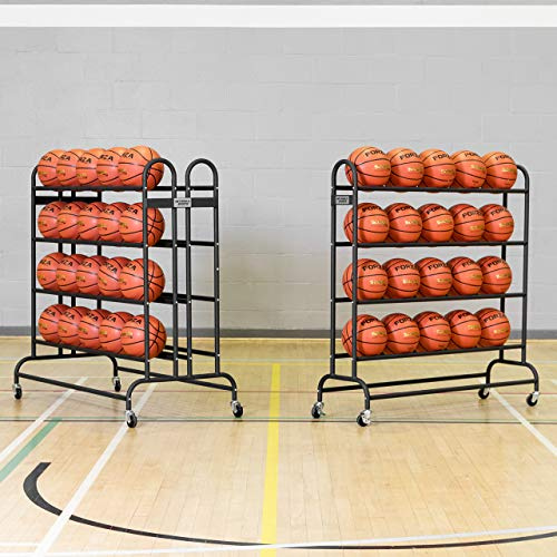 FORZA Freestanding Portable Sports Ball Trolley | 20 or 40 Capacity Ball Trolley | Multi-Sport Ball Rack
