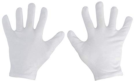 2 Paar Baumwollhandschuhe, Zwirnhandschuhe aus Baumwolle, Weiche Trikothandschuhe, weiß, unisex Größe