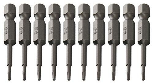 Utoolmart T6 magnetische Torx-Schraubendreher-Bits, 1/4 Zoll Sechskantschaft, 5,1 cm Länge, S2 Schraubendreher-Set, Werkzeuge, 10 Stück