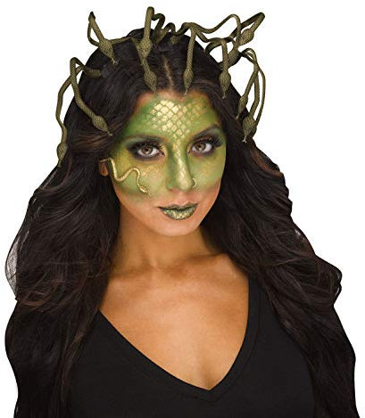 shoperama Biegbarer Schlangen Kopfschmuck Medusa Grün/Gold Tiara Krone griechische Mythologie