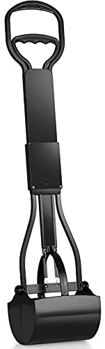 Mr. Peanut's 32 Tall Profile Pooper Scooper, ABS Frame & Waste Bin with Double Spring Clamp, Lightweight Design, Simple One Click Assembly