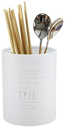 Jenngaoo - Soporte para utensilios de cocina de acero inoxidable para encimera, caja de almacenamiento para utensilios de cocina, color blanco