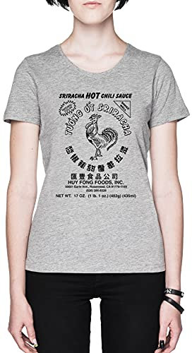 Sriracha Hot Chili Sauce Natural Color Grau Damen T-Shirt Größe XXL Grey Women's Tee Size XXL