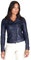 D'Arienzo Chiodo in Pelle Blu Donna Vintage Giacca Biker Giubbotto Moto Vera Pelle Made in Italy KBC XS/Blu