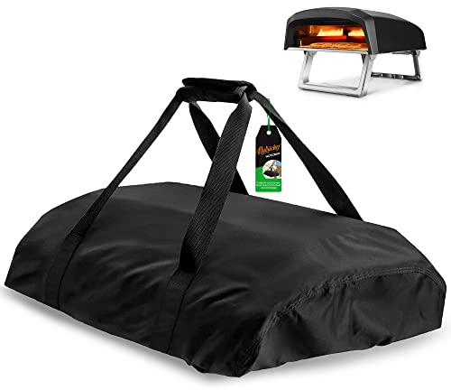 NutriChefKitchen Portable Pizza Oven Bag - Durable and Heavy Duty 300D Oxford Fabric Cover w/Shoulder Strap & Nylon Handle, Protects from Dust & Damage, Ideal for Traveling, Fits NCPIZOVN, Black