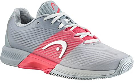 HEAD Revolt Pro 4.0 Arcilla Señoras Zapato de Tenis, Womens, Gris/Coral, 36