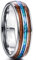 Vakki 6mm Ehering Holz Herren Silber Ring Opal Wolframcarbid Paarring Partnerring Geeignet für Verlobung Heirat Größe 66(21.0)