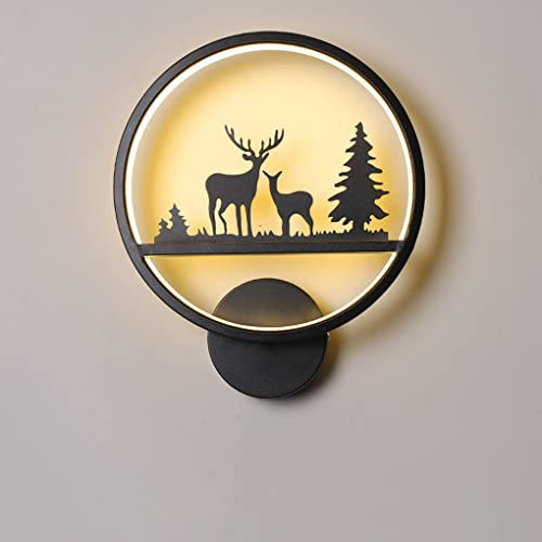 SXYSXYSXY LED 20W Wandleuchte Hirsch Design Indoor Wandleuchten Runden Modern Warmweiß 3000K Dekoration Nachttischlampe Für Wohnzimmer Schlafzimmer Treppe Korridor Kinderzimmer Wandstrahler