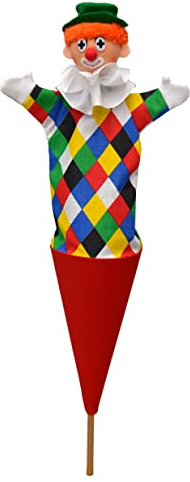 Marionette Märchenfigur Handpuppe Kasper Clown 55 cm, Ideal für Puppentheatre und Rollenspiele, für Kinder Baby Jungen Mädchen