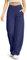 G4Free Yogahose Damen Lang Weite Jogginghose Hohe Taille Crossover Elegant Straighthose Bauchkontrolle Schlaghose Sporthose mit Taschen(Blau,L)