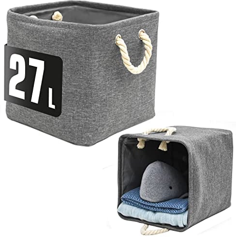DuneDesign 2er Set Aufbewahrungsbox 30x30x30 - Kompatibel mit Kallax Regal - Faltkisten für Regal 30x30 Schrank Boxen Regal Organizer Boxen für Ikea Regal Kinderzimmer Körbe für Regale Kleiderschrank