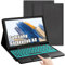 ROOFEI Galaxy Tab A8 Hülle Mit 7-Farbiger Beleuchtung Tastatur und Trackpad - QWERTZ Deutsches Layout, Stifthalter für Samsung Galaxy Tab A8 10,5'' 2021/2022 SM-X200/X205/X207