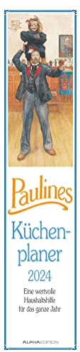 Paulines Küchenplaner 2024 - Streifenplaner - Wandplaner - Küchen-Kalender - 11,3x49,5