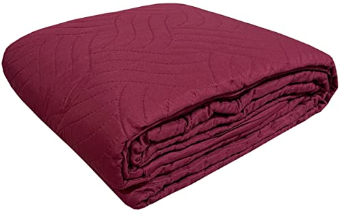 one-home Tagesdecke Bettüberwurf 140x210 cm / 220x240 cm Uni gesteppt Bettdecke Wohndecke, Größe:220x240 cm, Farbe:Bordeaux