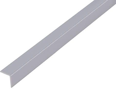 Alberts 470609 Winkelprofil | Kunststoff, aluminiumgrau | 1000 x 15 x 15 mm