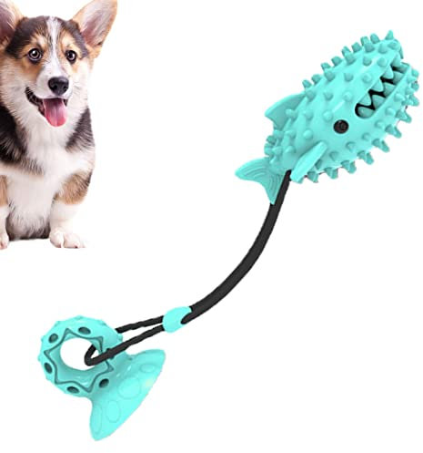 Suction Dog Toys For Tugging,Shark Shaped Dog Chewing Ball | Puppy Training Treats Food Dispensing Toothbrush Pet Teeth Cleaning Rope Toys For Dogs