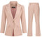 YUNCLOS Tailleur Femme Ensemble Pantalon Casual Blazer 2 Pièces Bureau Slim Un Bouton Costumes Officiel,Rose,XXL