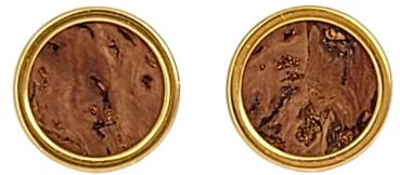 HAPPY CROWNS Edelstahl Ohrstecker silber gold rosegold rund 6, 8, 10 mm| Kork Ohrringe braun mit Einschlüssen | Schmuck Unikate aus Deutschland | Nickelfreier Ohrschmuck | Vegan & Handmade