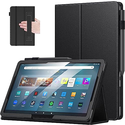 MoKo Hülle für Amazon Fire Max 11 Tablet (13. Generation, 2023) 11, Dünne Tablethülle für Kindle Fire 11 Tablet, Smart Case mit 2 Winkel Auto Schlaf/Aufwach Einhandbedienung, Schwarz