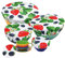 PHOGARY 5 Couvercles de Bol Réutilisables, Couvercles en Tissu Imperméables pour Le Bol à Salade en Verre, Le Pot, Les Melons (Fit 2.7-14 Pouces), la Bordure Élastique (Motif de Fraises)